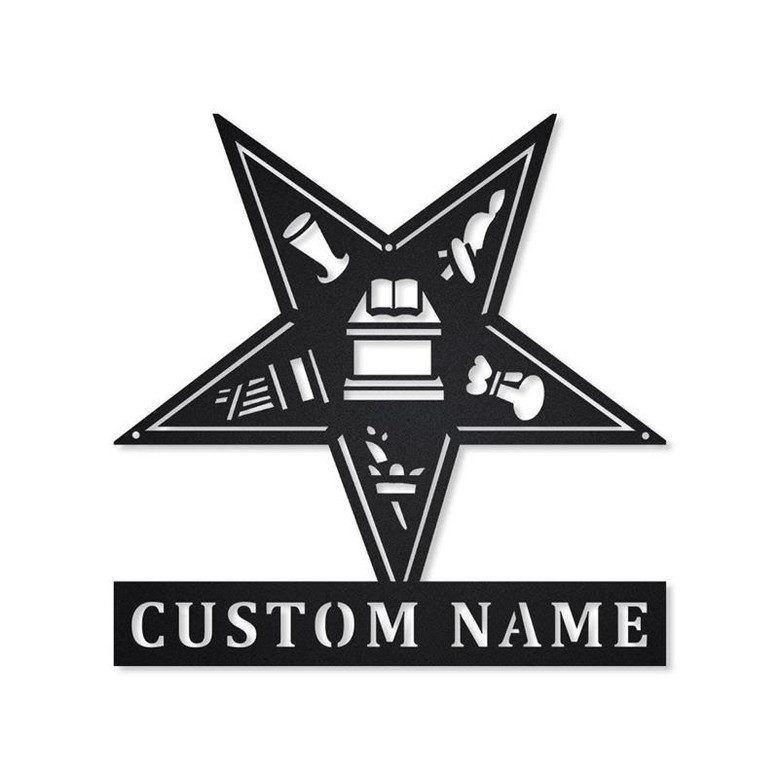 Order Of The Eastern Star Masonic Metal Wall Decor Metal Mason Sign| Farmhouse Decor Housewarming Outdoor Metal Sign
