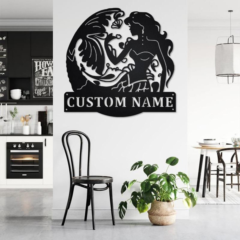 Custom Mermaid Metal Wall Art, Personalized Mermaid Name Sign Decoration For Room, Mermaid Home Decor, Custom Mermaid, Mermaid Lover Gift