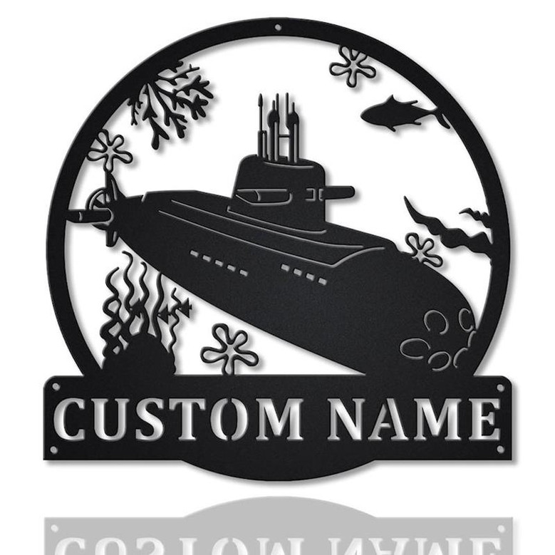 Personalized Submarine Monogram Metal Sign Art | Custom Submarine Metal Sign | Hobbie Gifts | Sport Gift | Birthday Gift