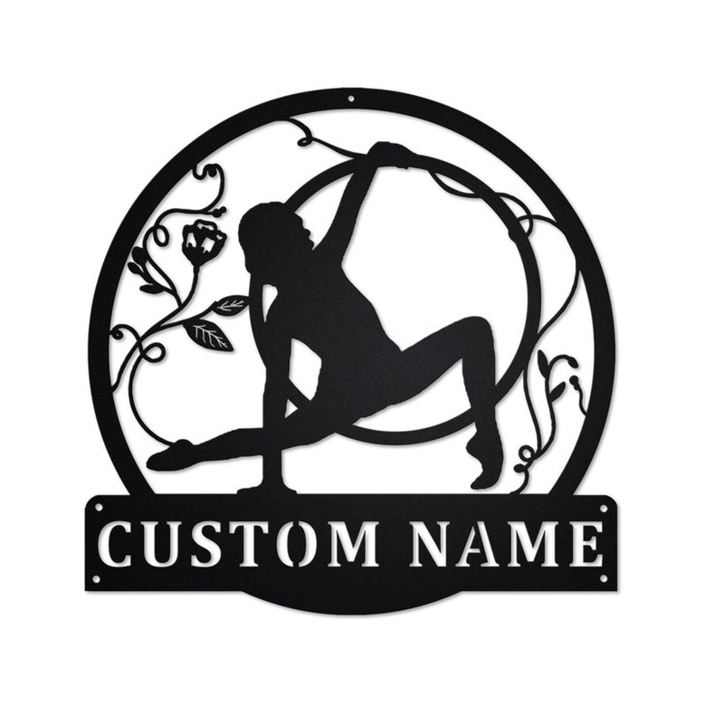 Personalized Hula Hoop Metal Sign | Hula Hoop Metal Wall Art | Hula Hoop Metal wall Decor | Gymnastics Lover Gift | Gymnastics Metal Sign