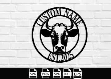 Custom Cow Metal Sign