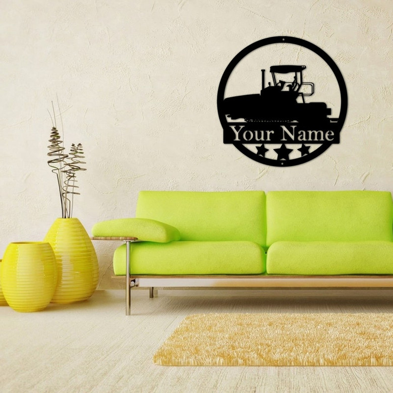 Tracked Asphalt Paver, Heavy Equipment, metal sign, custom text metal, custom name sign grader metal sign, grading metal sign