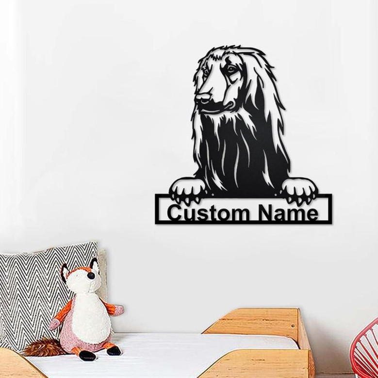Personalized Afghan Hound Dog Metal Sign | Afghan Hound Dog Metal Wall Art | Dog Metal Sign | Afghan Hound Dog Lover Gift| Dog Lover Gift