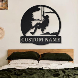 Personalized Rock Climbing Monogram Metal Sign Art ,Custom Rock Climbing Metal Sign, Climbing Lover Sign Decoration For Living Room