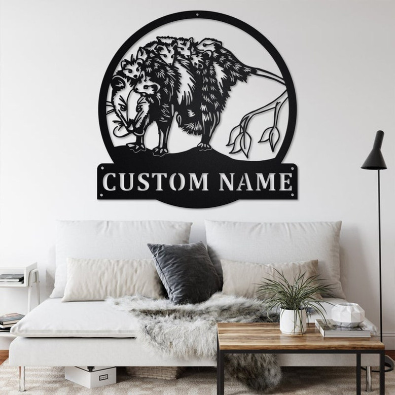 Custom Opossum Metal Wall Art, Personalized Opossum Name Sign Decoration For Room, Opossum Metal Home Decor, Custom Opossum, Opossum Animals
