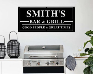 Backyard Bar and Grill Custom Sign-Personalized Backyard BBQ Metal Sign-Family name Bar and Grill Metal Sign-Custom Bar Sign