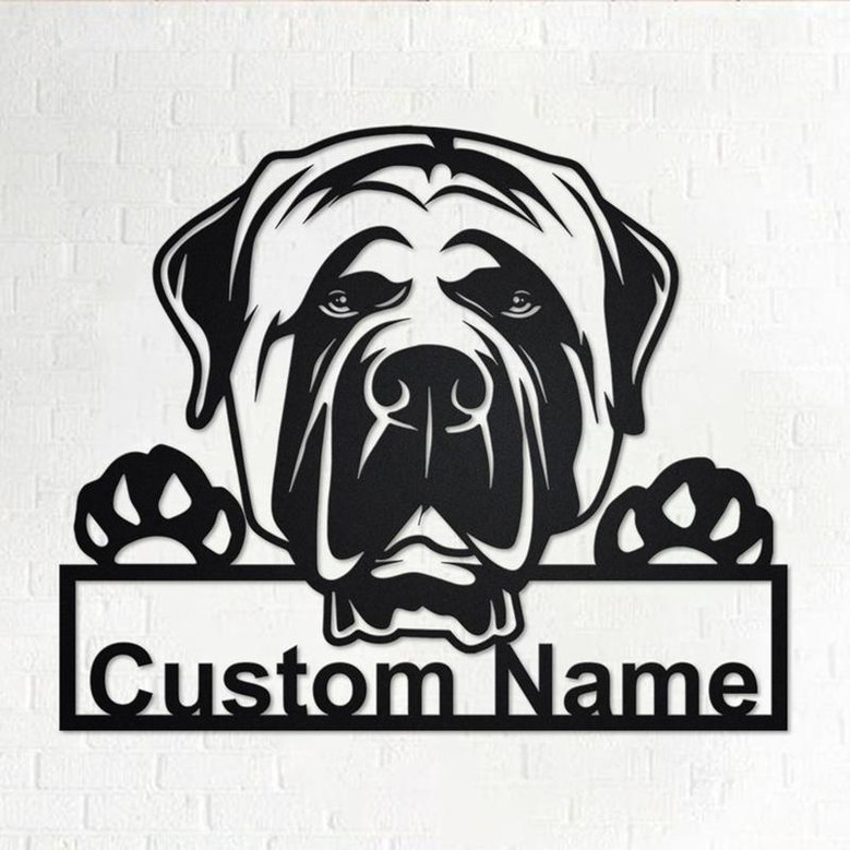 Personalized English Mastiff Metal Sign | English Mastiff Metal Wall Art | English Mastiff Metal Wall Decor | Custom English Mastiff