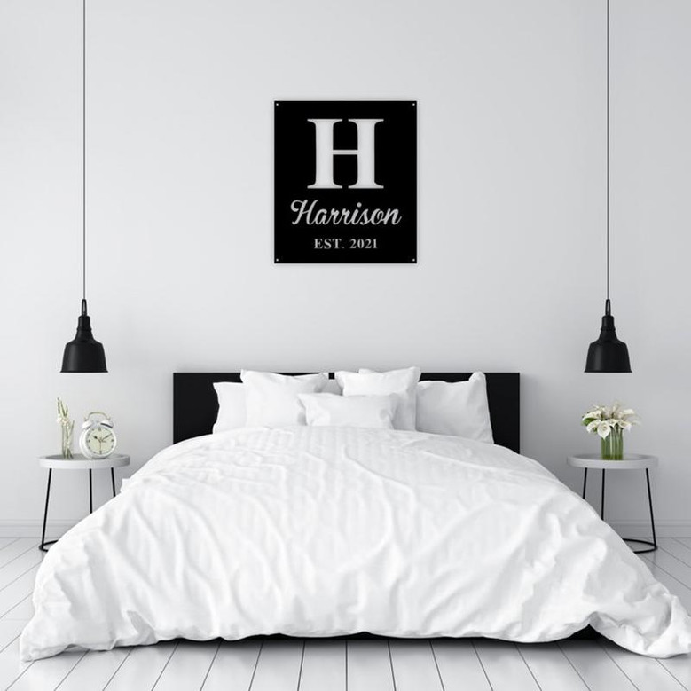Personalized Family Name Sign with Established Date, Metal Last Name Sign,Custom Metal Sign, Personalized Metal Sign, Outdoor Signs, Metal