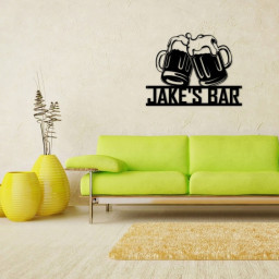 Beer Mug Metal Sign, Custom Bar Theme Sign, Cheers, last name sign, bar sign, bar customized sign, basement bar signs, beer mug sign
