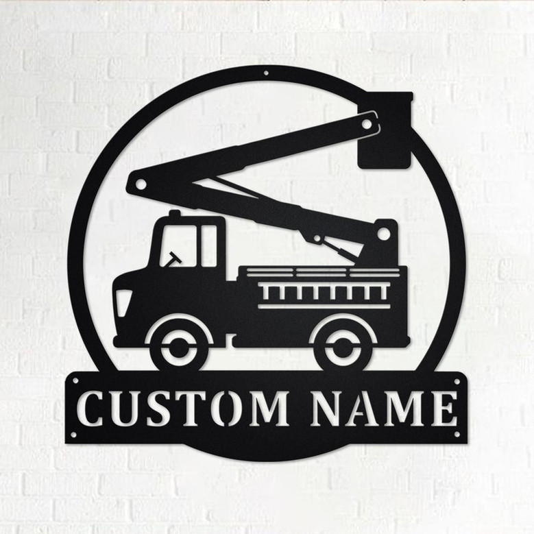 Custom Bucket Truck Metal Wall Art, Personalized Bucket Name Sign Decoration For Room, Bucket Metal Home Decor, Custom Bucket, Bucket Truck