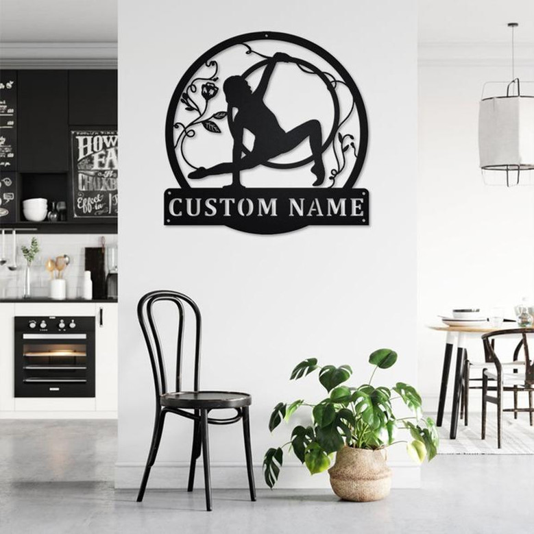 Personalized Hula Hoop Metal Sign | Hula Hoop Metal Wall Art | Hula Hoop Metal wall Decor | Gymnastics Lover Gift | Gymnastics Metal Sign