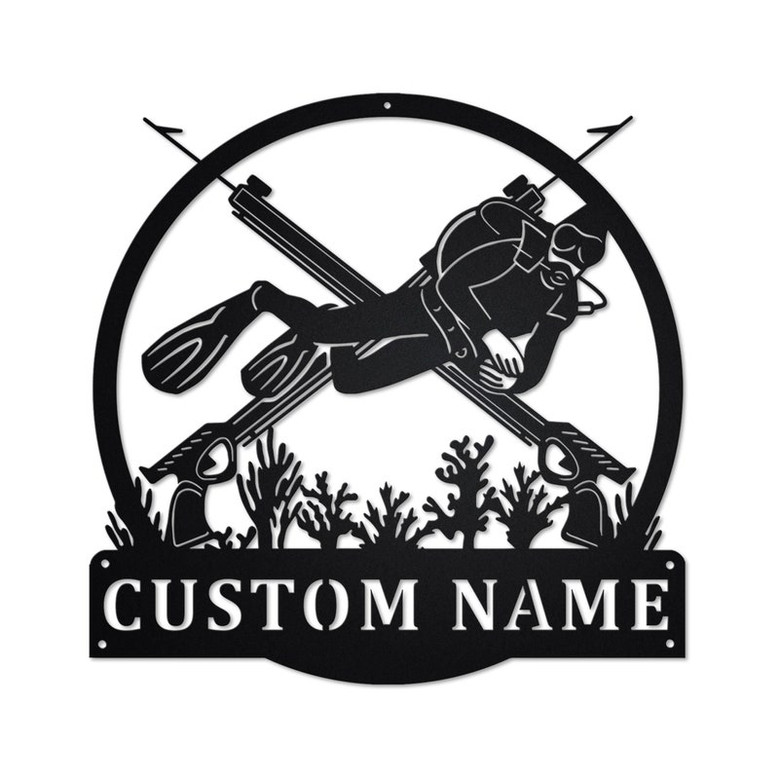 Personalized Spearfishing Metal Sign | Spearfishing Metal Wall Art | Spearfishing Metal wall Decor | Spearfishing Lover| Custom Spearfishing
