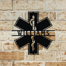 Personalized medical Metal Name Sign, Personalized Paramedic metal Sign, Christmas Gift for Medical Office