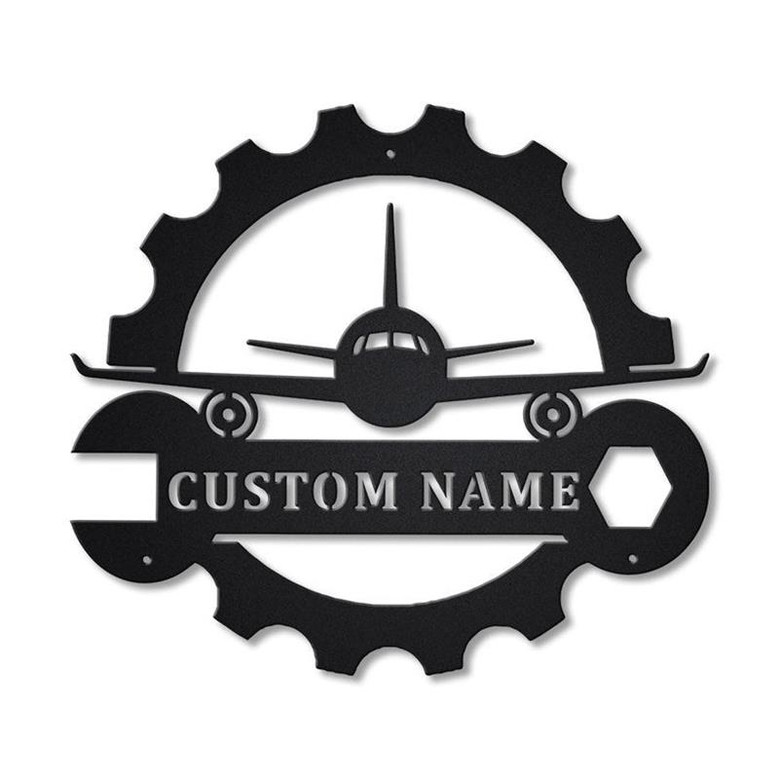 Personalized Aircraft Mechanic Metal Sign Art | Custom Aircraft Mechanic Metal Sign | Aircraft Mechanic Gifts