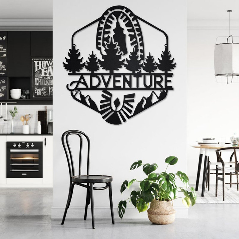 Hiking Adventure Metal Wall Art, Hiking Adventure Sign Decoration For Room, Hiking Adventure Metal Home Decor, Hiker Metal Sign, Hiker Gift