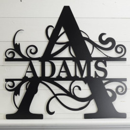 Custom Last Name Monogram Metal Family Name Sign- Personalized Wall Decor- Housewarming Wedding Anniversary Gift