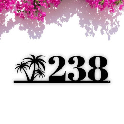 Palm Tree House Number Metal Sign, Outdoor Sign, House Numbers, Address Sign, Address Plaque, Metal House Number, Beach Metal Sign