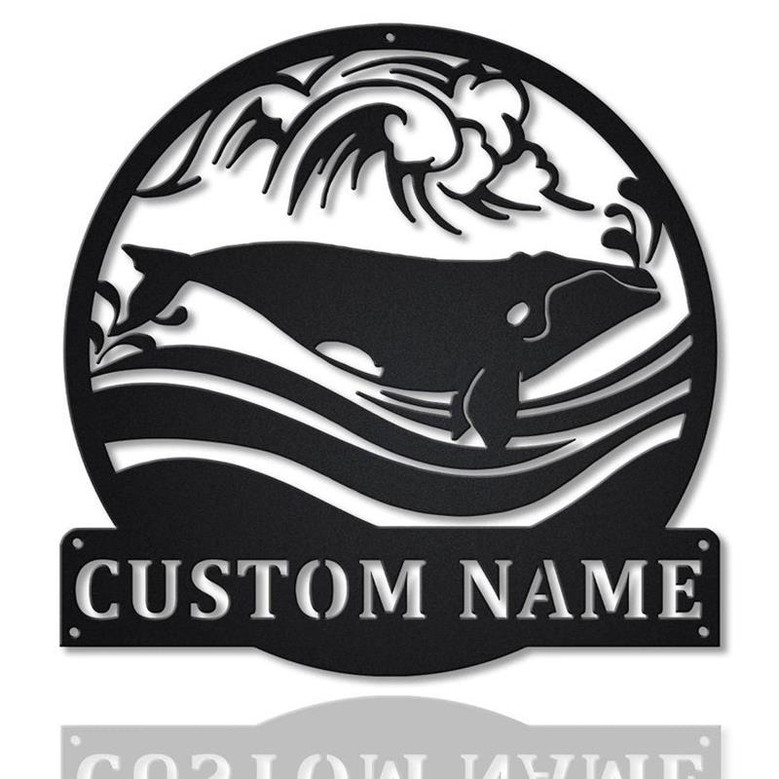 Personalized Eubalaena MonogramMetal Sign Art | Custom Eubalaena Monogram Metal Sign | Beach Gifts