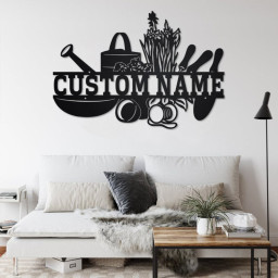 Custom Gardening Split Metal Wall Art,Personalized Gardener Name Sign Decoration For Room, Gardening Home Decor, Custom Gardening