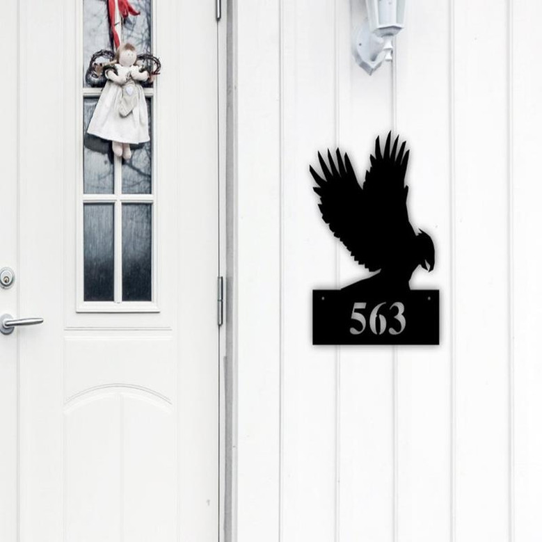 Custom Metal Address Sign, Eagle Metal Address sign, House Number Signs