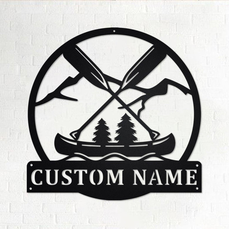 Custom Outdoor Canoeing Metal Wall Art, Personalized Canoeing Name Sign Decoration For Room, Canoeing Home Decor, Custom Canoeing, Camping
