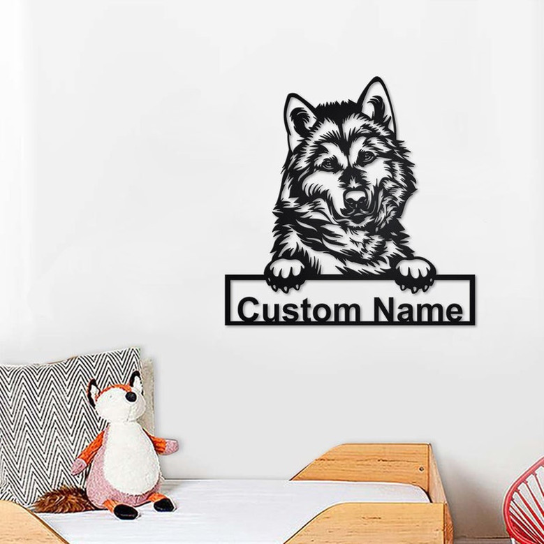 Personalized Alaskan Malamute Metal Sign |Alaskan Malamute Metal Wall Art | Dog Metal Sign | Alaskan Malamute Lover Gifts | Dog Lover Gifts