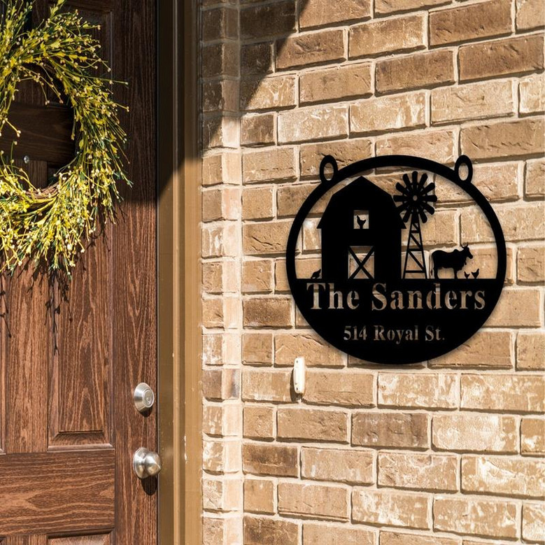 Metal Address And Name Sign For House Address Plaque Farm Gate Sign Metal Address Numbers Address Plaque Front Porch Decor Metal Signs