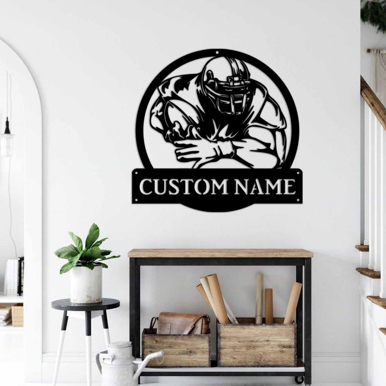 Football Metal Wall Art, Metal Football Decor, Football Sign, Football Name Sign, Sports Name Sign, Metal Art, Custom Metal, Personalized