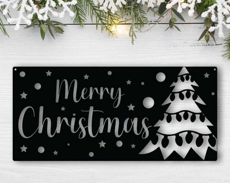 Custom Christmas Metal Sign-Personalized Metal Sign-Metal Signs Personalized-Outdoor Signs-Family Name Sign Metal-Last Name Metal Sign-