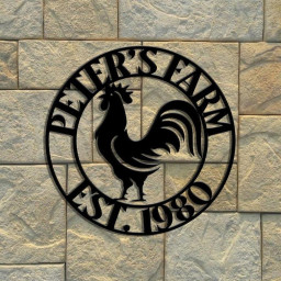 Rooster Farm Theme Sign Wall Art Metal Sign