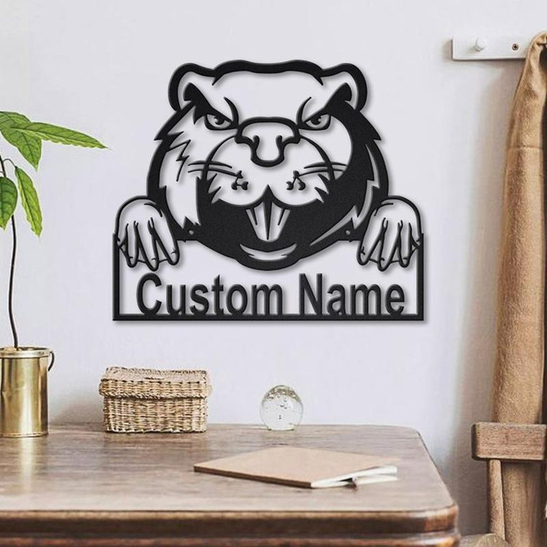 Personalized Beaver Metal Sign Art | Custom Beaver Metal Sign | Animal Gift | Pets Gift | Birthday Gift | Decor Decoration
