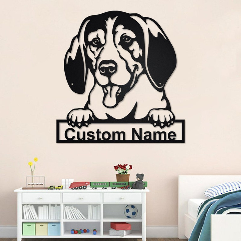 Custom Treeing Walker Coonhound Dog Metal Wall Art, Personalized Treeing Walker Coonhound Name Sign Decoration For Room,Dog Metal Home Decor
