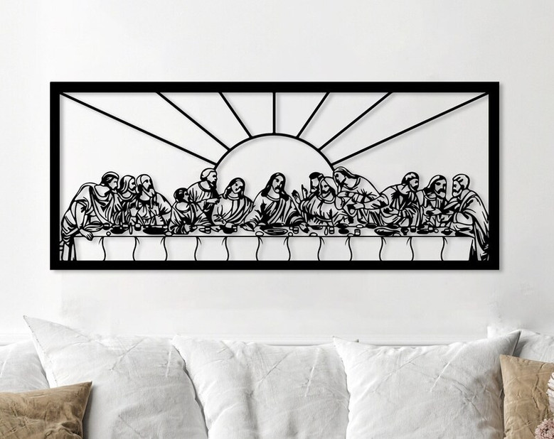 Jesus Last Supper Metal Wall Decor, Christian Metal Gift, Religious Decor, Leonardo Da Vinci Artwork