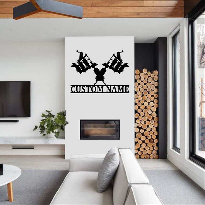 Personalized Tattoo Machine Metal Sign | Metal Wall Art | Farmhouse Decor | Office Wall Art | Housewarming Outdoor Metal Sign