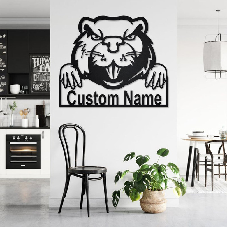 Custom Beaver Metal Wall Art, Personalized Beaver Name Sign Decoration For Room, Beaver Metal Home Decor, Custom Beaver, Beaver Lover Gift