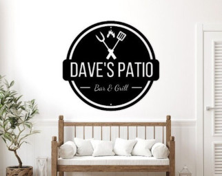 Personalized Metal backyard grill and bar sign for your patio-Beach pool or Coastal patio-man cave-vacation Home-housewarming gift