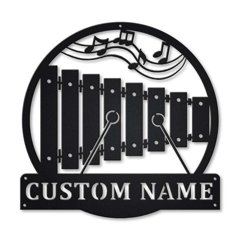 Personalized Xylophone Monogram Metal Sign Art | Custom Xylophone Monogram Metal Sign | Birthday Gift | Xylophone Gift | Music Gift