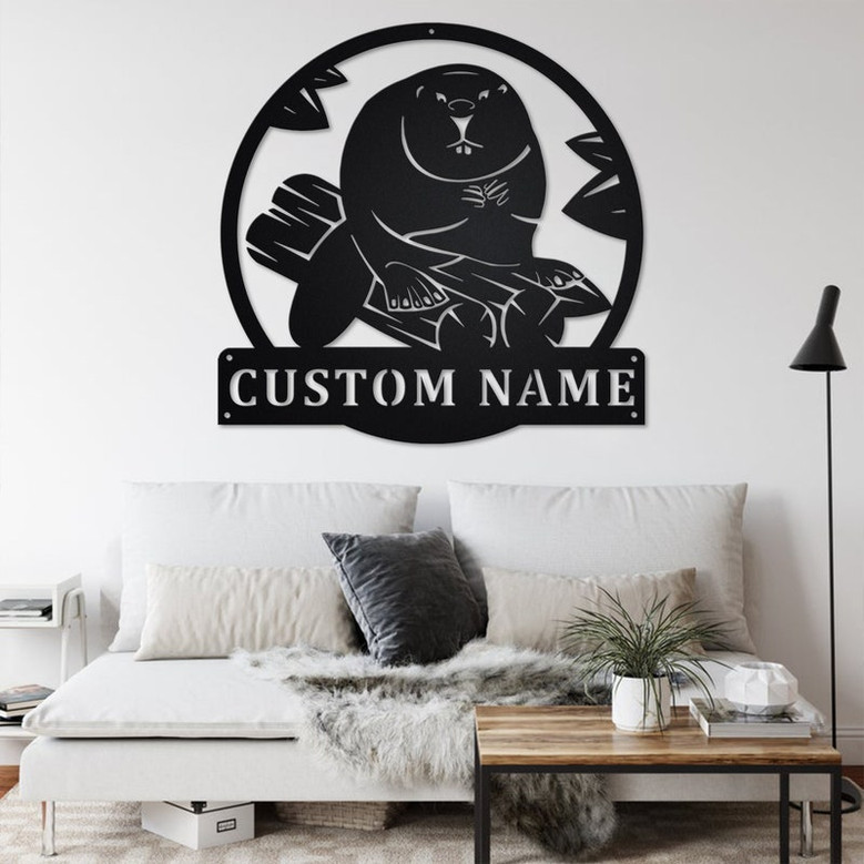 Custom Beaver Metal Wall Art, Personalized Beaver Name Sign Decoration For Room, Beaver Metal Home Decor, Custom Beaver, Beaver Lover Gift