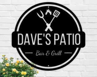 Personalized Backyard BBQ Metal Sign-Outdoor Wall Decor-Metal Wall Decor-BBQ Decor-Personalized Home Decor-Metal Wall Art
