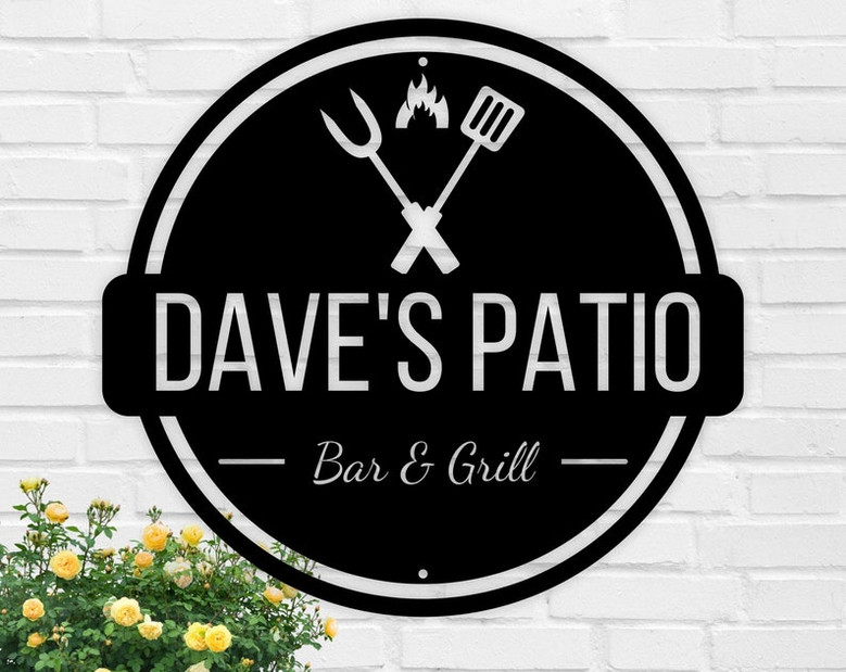 Personalized Backyard BBQ Metal Sign-Outdoor Wall Decor-Metal Wall Decor-BBQ Decor-Personalized Home Decor-Metal Wall Art