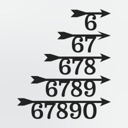 Arrow Address Plaque With Custom House Number, Personalized Metal Sign