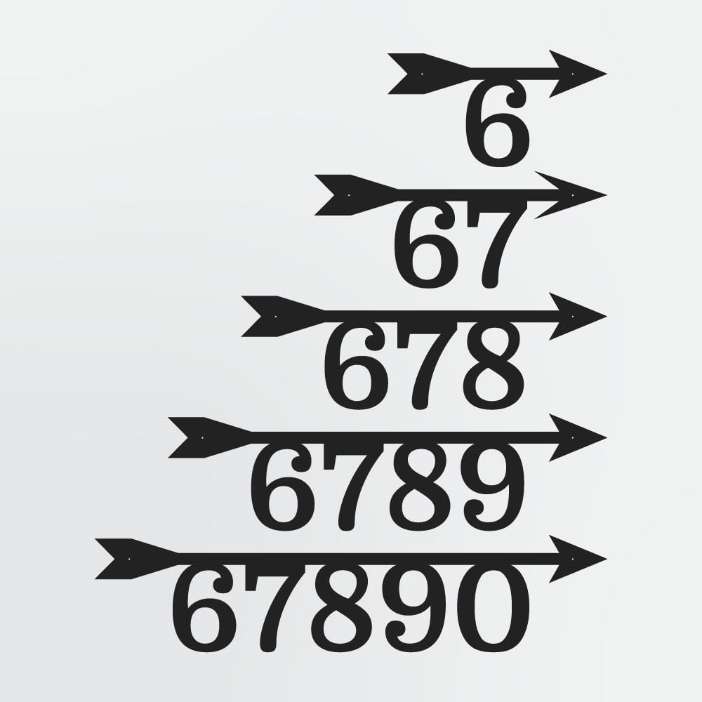 Arrow Address Plaque With Custom House Number, Personalized Metal Sign