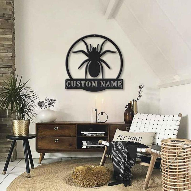 Personalized Tarantula Monogram Metal Sign Art | Custom Tarantula Metal Sign | Tarantula Gifts Funny | Animal Gift | Animal Custom