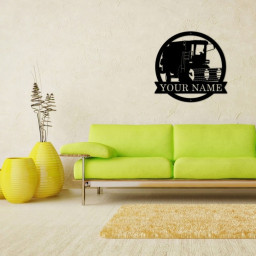 Personalized Harvester Farm Tractor Metal Sign Art, Custom Harvester Farm Tractor, Monogram Metal Sign, Job Gift, Decor Decoration