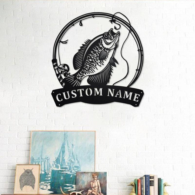 Personalized Crappie Fish Metal Sign | Fishing Metal Wall Art | Fishing Metal wall Decor | Fishing Lover| Custom Fishing | Fishman | Crappie