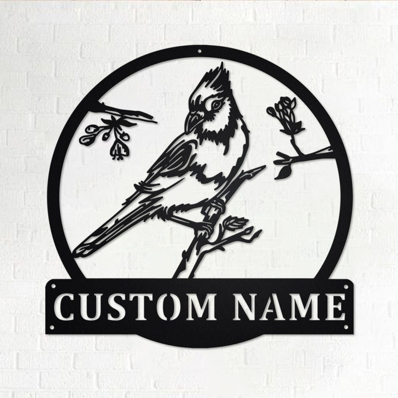 Custom Bird Blue Jay Metal Wall Art, Personalized Bird Blue Jay Name Sign Decoration For Room, Bird Blue Jay Home Decor,Custom Bird Blue Jay
