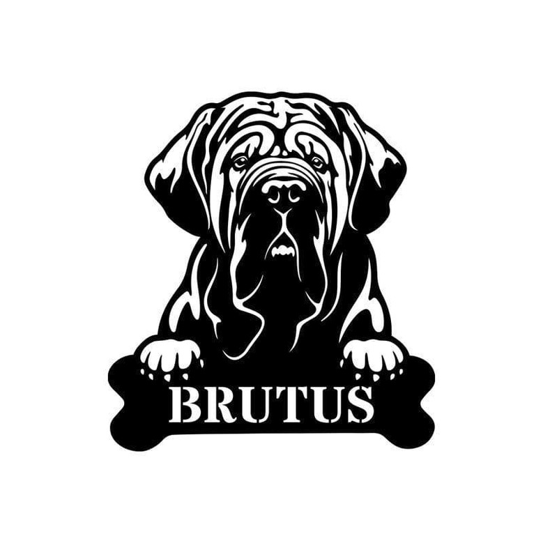 Personalized Dog Sign Metal Neapolitan Mastiff - Pet Laser Cut Metal Signs, Dog Metal Cut Out Signs
