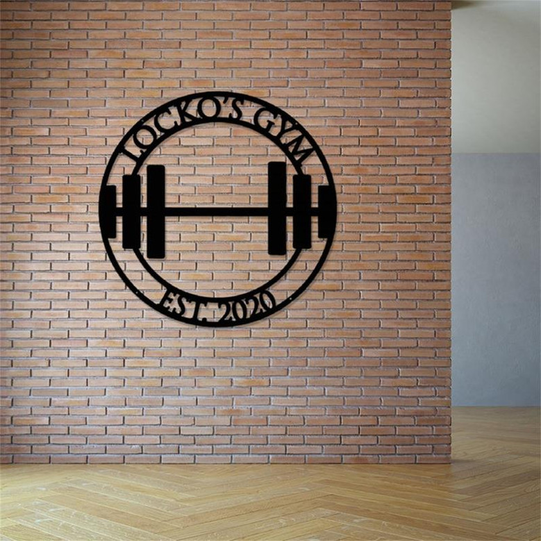 Custom Gym Metal Sign,Powerlifting Sport Metal Wall Art,Personalized Gym Name Signs,Fitness Home Decor,Dads Gift