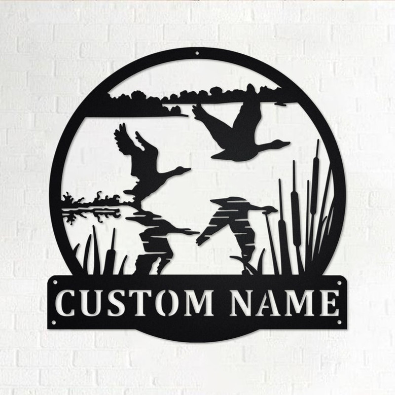 Custom Goose Taking Flight Metal Wall Art, Personalized Goose Name Sign Decoration For Room, Goose Home Decor, Custom Goose, Goose Lover