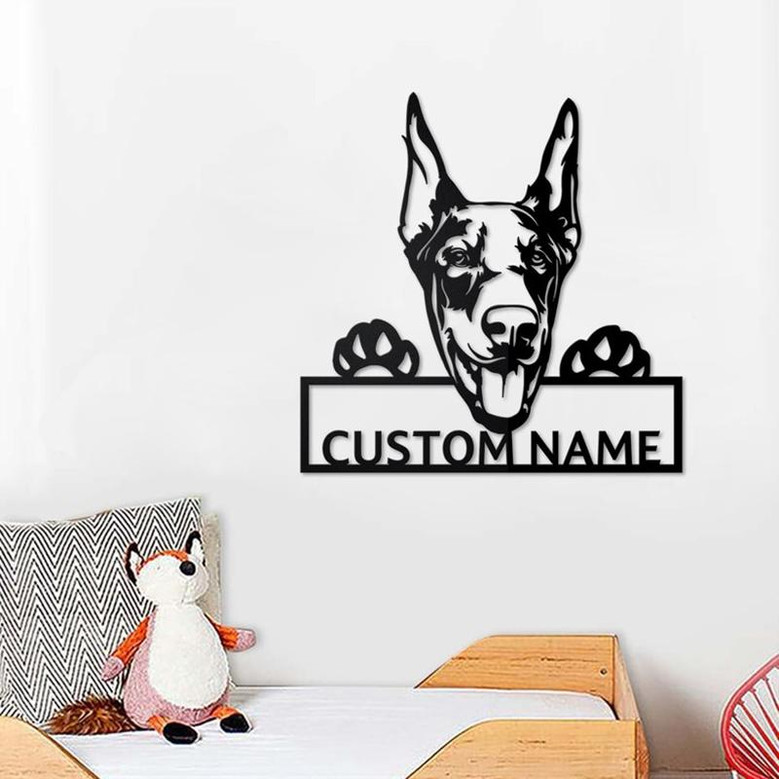Personalized Doberman Dog Metal Sign | Doberman Dog Metal Wall Art | Dog Metal Sign| Doberman Dog Gift | Doberman Dog Lover Gift | Doberman